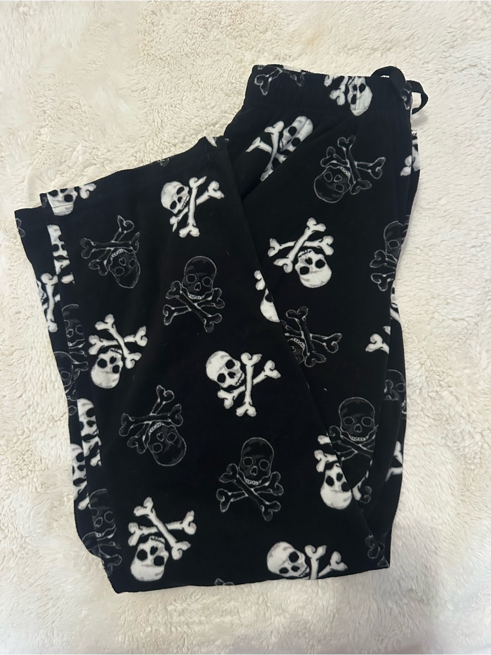 croft & barrow Black Skull Print Pajama Bottoms